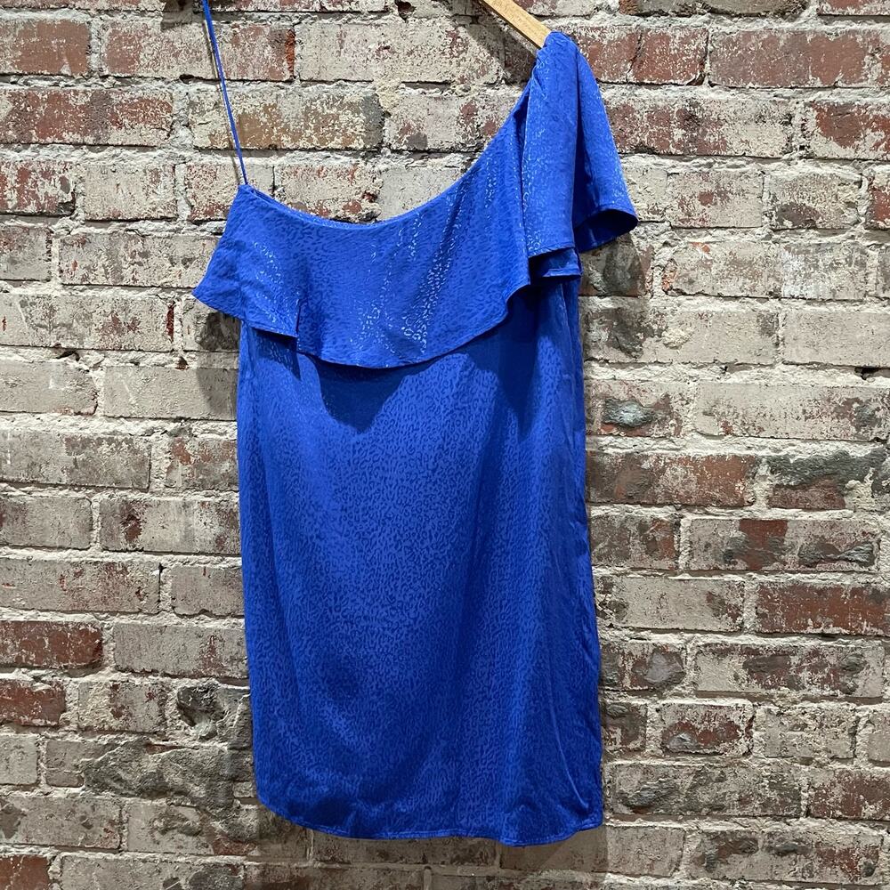 NWT Anthropologie Ruffled One-Shoulder Mini Dress‎ Size 4P - Picture 10 of 14